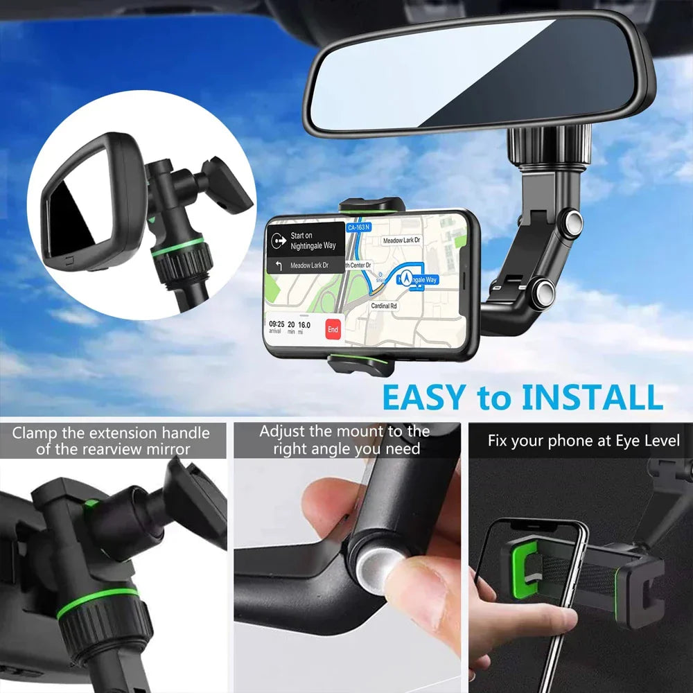 360 Car Rearview Phone Holder