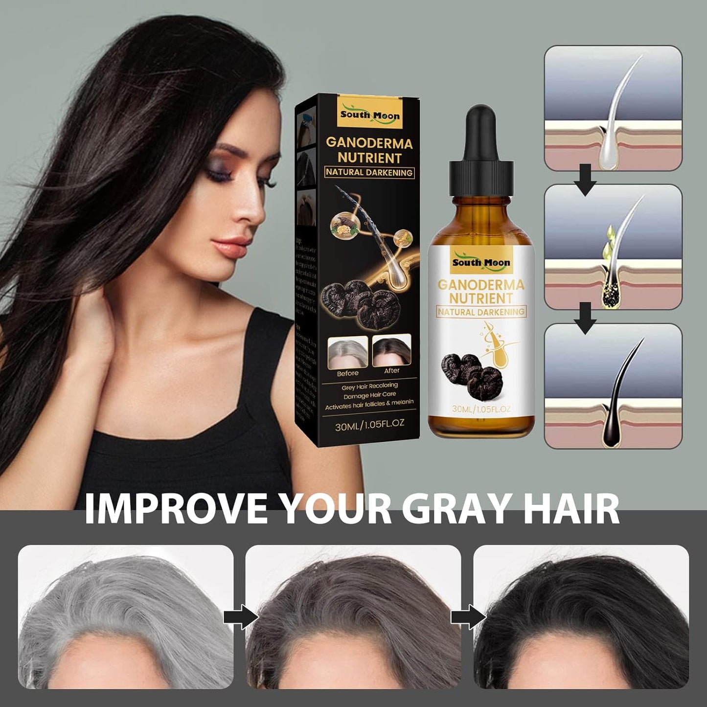 Ganoderma Nutrient Hair Darkening Oil (30ml)
