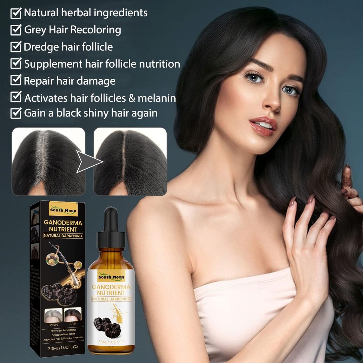 Ganoderma Nutrient Hair Darkening Oil (30ml)