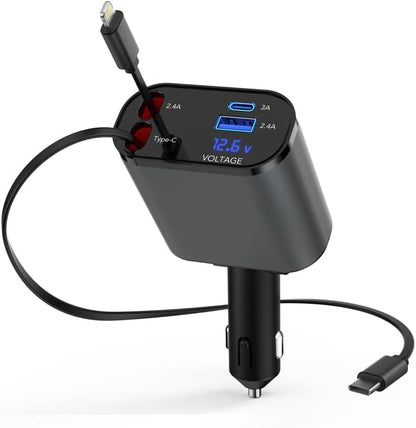 60W Retractable Car Charger