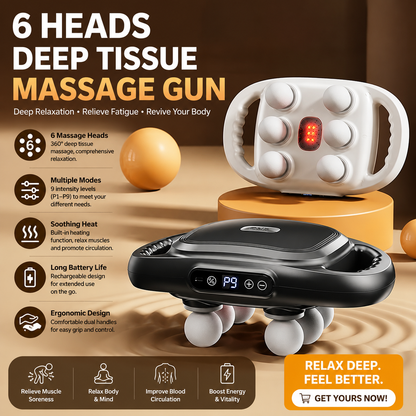 6 Heads Massage Gun