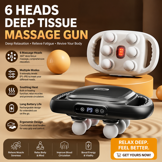 6 Heads Massage Gun