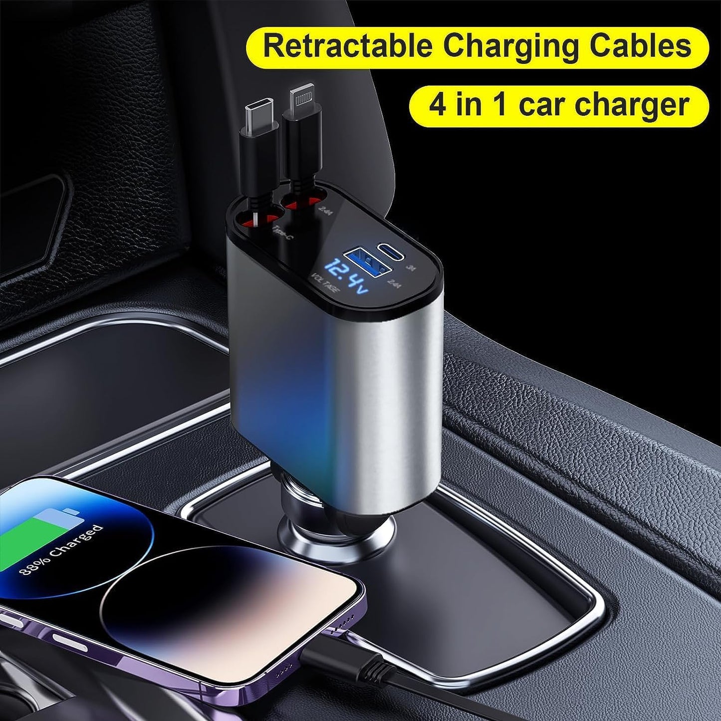 60W Retractable Car Charger