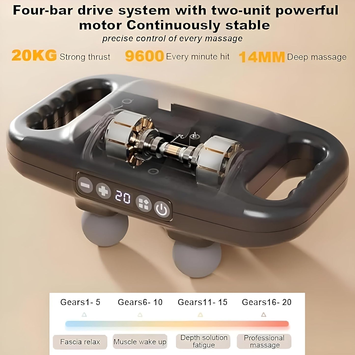 4-Head Deep Tissue Massage Gun