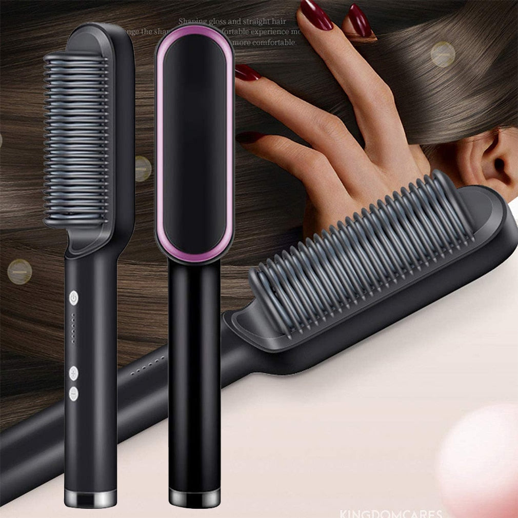 2 in 1 Hair Straightener Brush